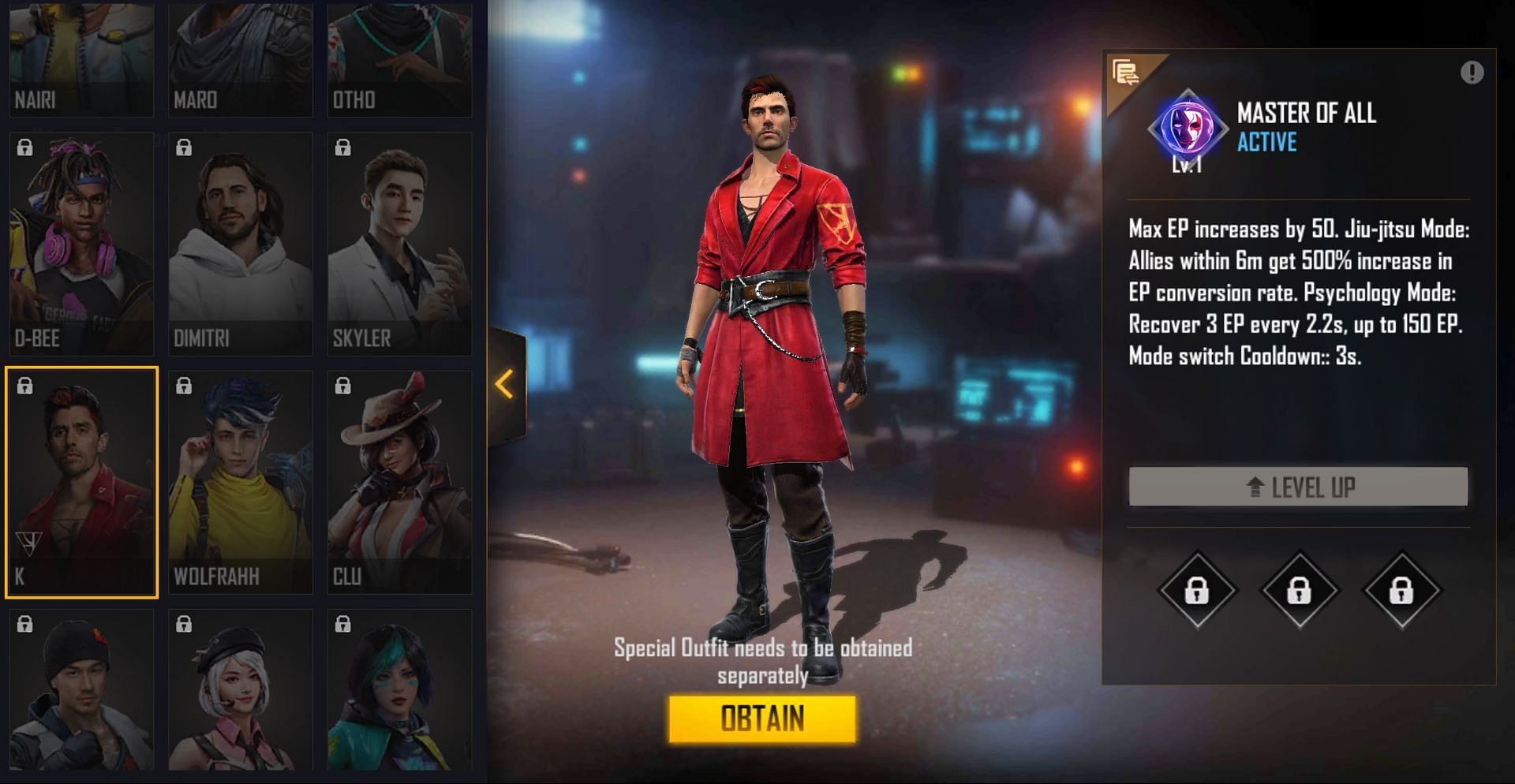 K (Image via Free Fire)